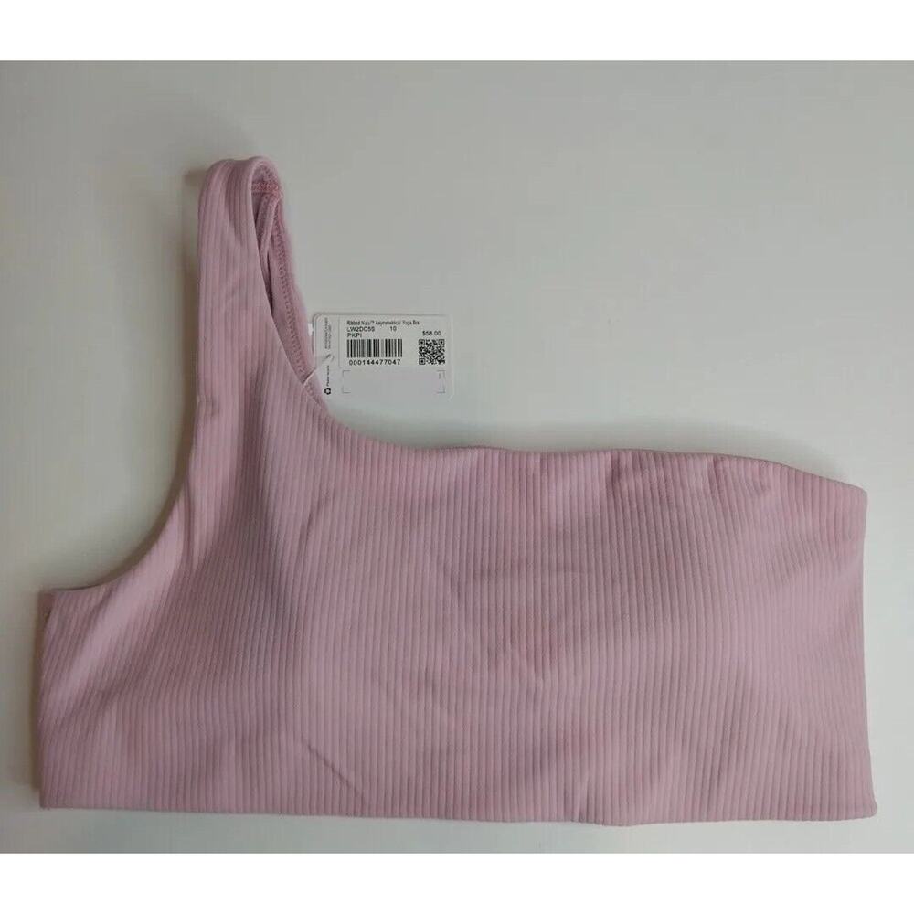 Lululemon Ribbed Nulu Asymetrical Yoga Sports Bra Women's Activewear Size 10